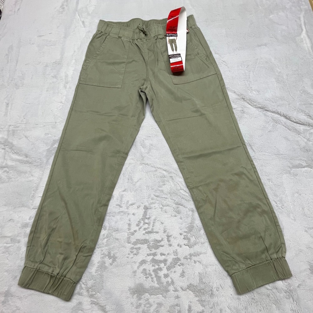 Buffalo David Bitton Womens Jogger Pants M Green Pull On Utility Gorpcore